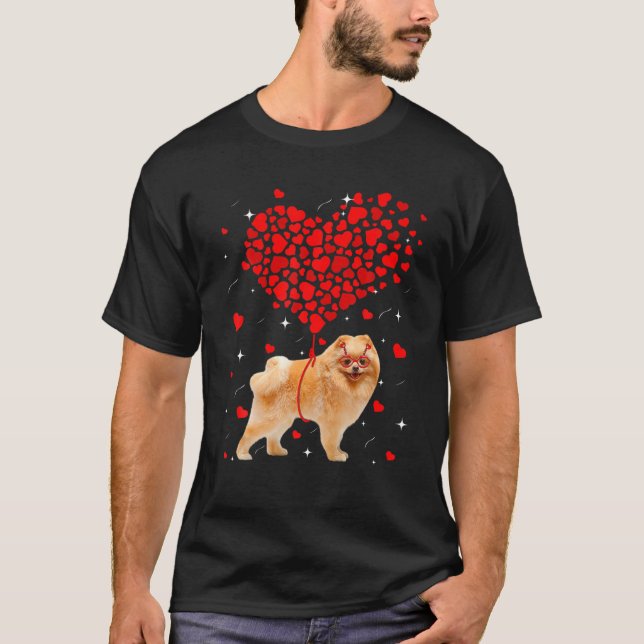 Funny Pomeranian Hund Valentine Pet Puppy Hund äls T Shirt (Framsida)
