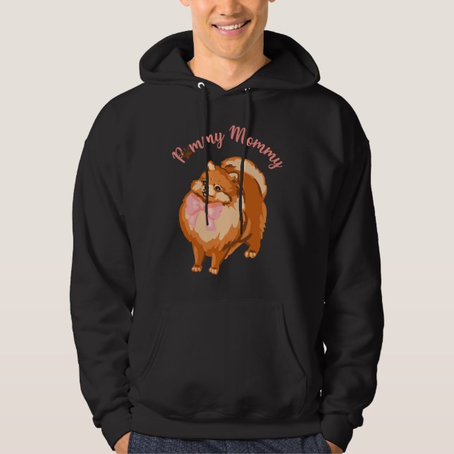 Funny Pommanian Hund Pmamma Mamma Hoodie (Framsida)