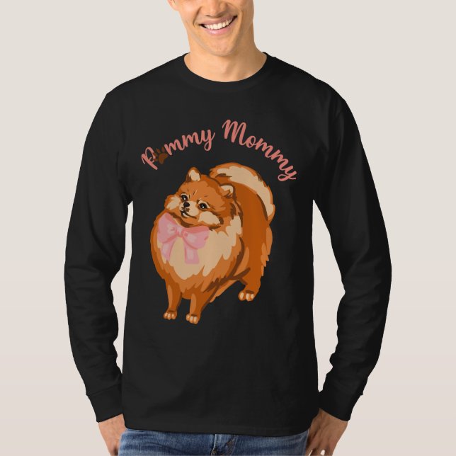 Funny Pommanian Hund Pmamma Mamma T Shirt (Framsida)