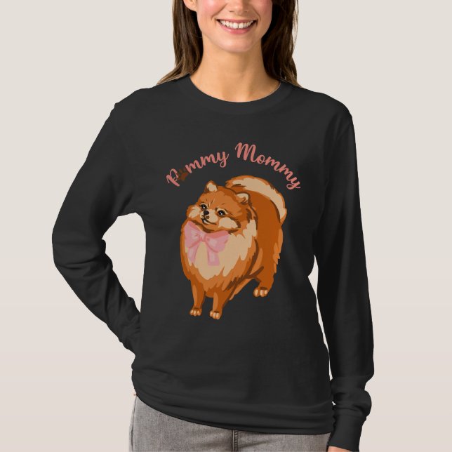 Funny Pommanian Hund Pmamma Mamma T Shirt (Framsida)