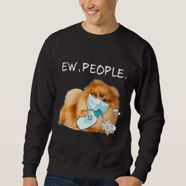Funny Pommern Ew People Hund älskare Lång Ärmad Tröja (Framsida)