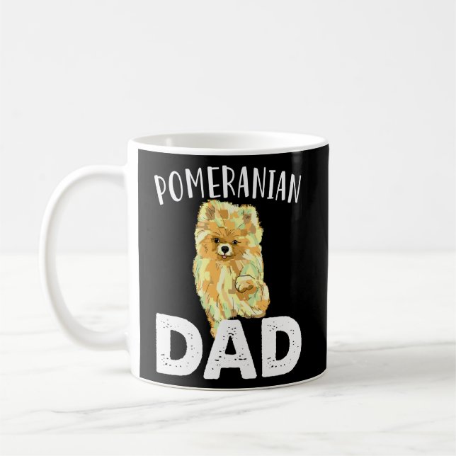 Funny Pommern Pappa Cute Kärlek Hundar Manar Far D Kaffemugg (Vänster)