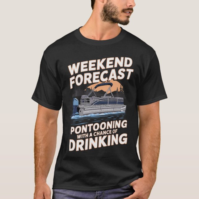 Funny Pontoon Captain Art For Men Women Pontoon Bo T Shirt (Framsida)