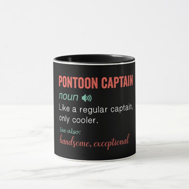 Funny Pontoon Kapten Definition Mugg (Center)