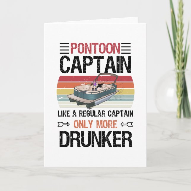 Funny Pontoon kapten Pontooning Gift Kort (Framsida)