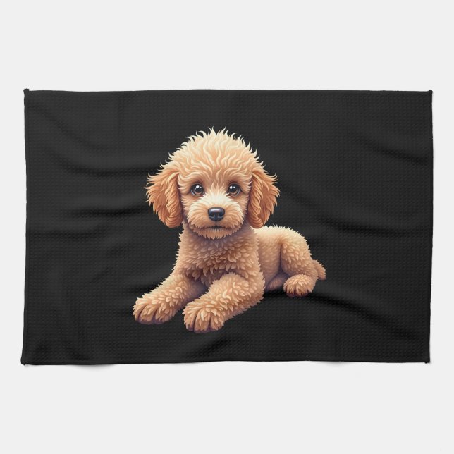 Funny Poodle Animal Lover Dogs Graphic Cute Dog Ow Kökshandduk (Horisontell)