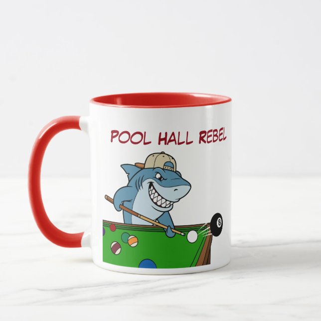 Funny Pool Shark Pool Hall Rebel Coffee Mugs Mugg (Vänster)