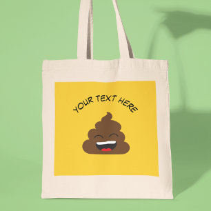 Funny Poop Emoji med Anpassningsbar Message Tygkasse