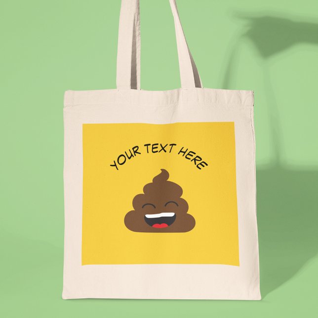 Funny Poop Emoji med Anpassningsbar Message Tygkasse (Skapare uppladdad)