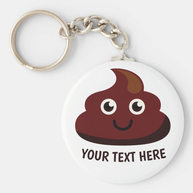 Funny Poop nyckelring 2: lycklig (Framsidan)