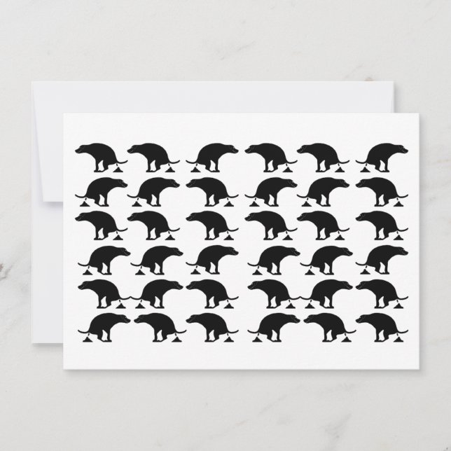 Funny Pooping Dog Pattern Tack Kort (Framsida)