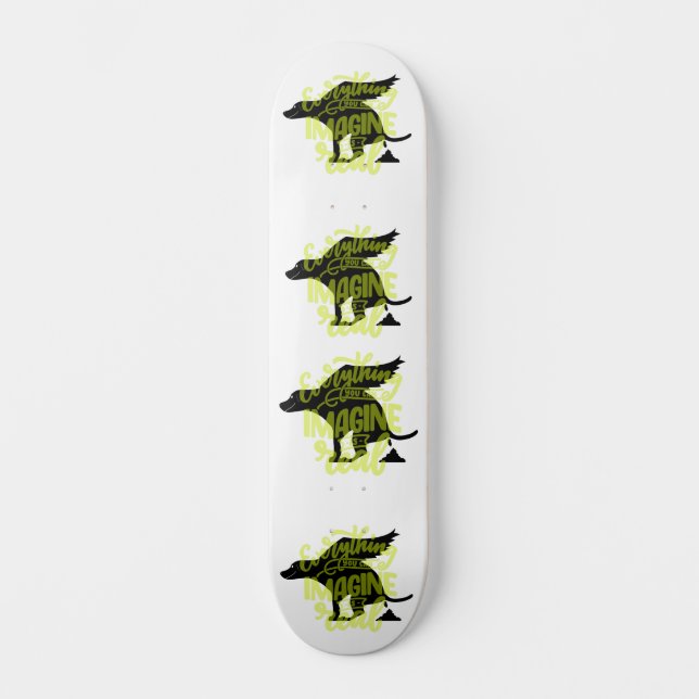 Funny Pooping Flies Hund Mini Skateboard Bräda 18,5 Cm (Framsida)