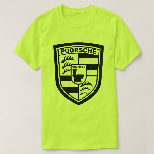 Funny Poorsche Potapissin T Shirt (Design framsida)
