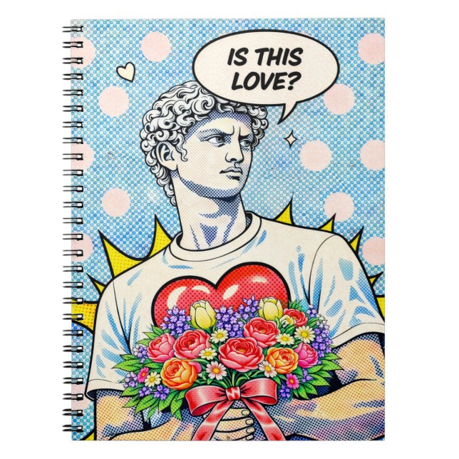 Funny Pop Art Love Notebook Anteckningsbok (Framsidan)