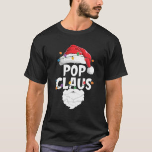 Funny Pop Claus Santa Hat-familjens julpajamas T Shirt