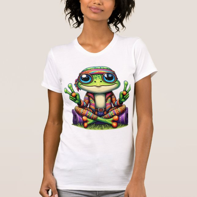 Funny Pop Frog T Shirt (Framsida)