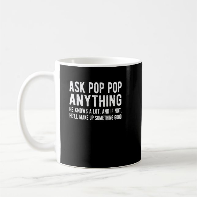 Funny Pop Grandpa Fars dag Gift Pop Pappa Kaffemugg (Vänster)