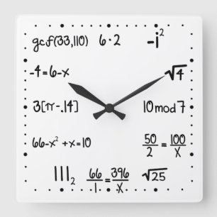 Funny Pop Quiz Math Genius Fyrkantig Klocka