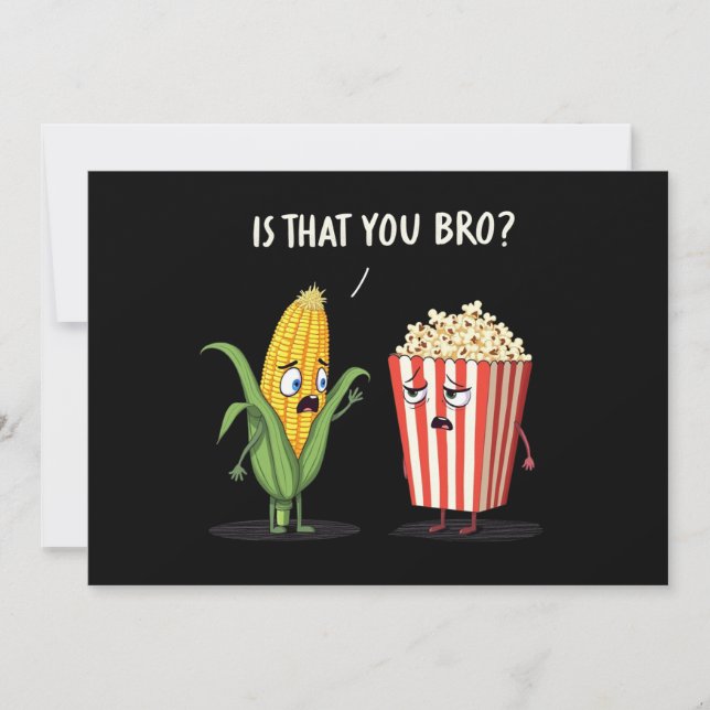 Funny Popcorn Cute Kawaii Stil Popping Pop-Maj Inbjudningar (Framsida)