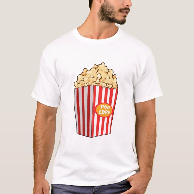 Funny Popcorn, Popcorn Gifts, Movie Lover  T Shirt (Framsida)