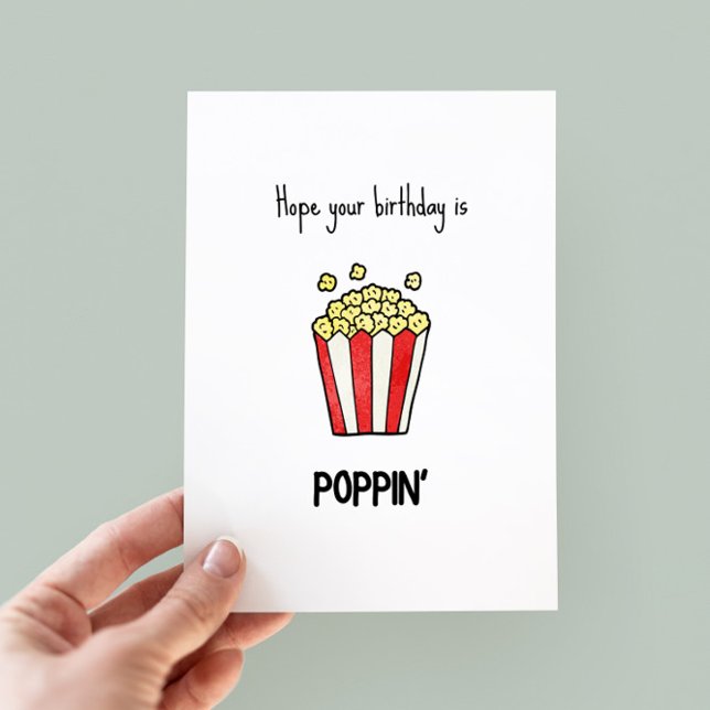 Funny Popcorn Pun Birthday Card (Skapare uppladdad)