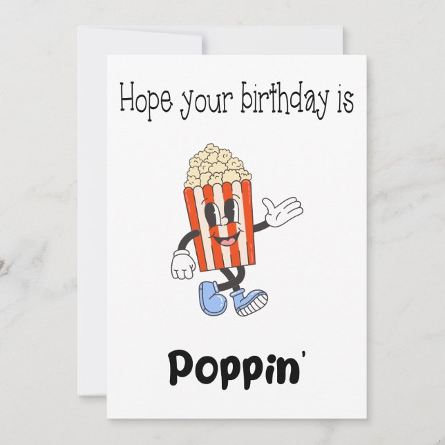 Funny Popcorn Pun Birthday Card Julkort (Framsida)
