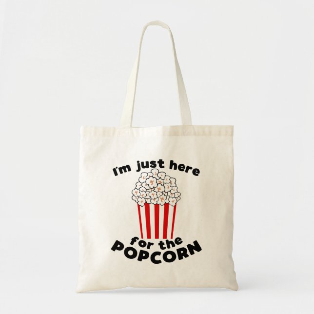 Funny Popcorn Tote Bag Tygkasse (Framsidan)