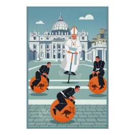 Funny Pope and priests Perfect Poster