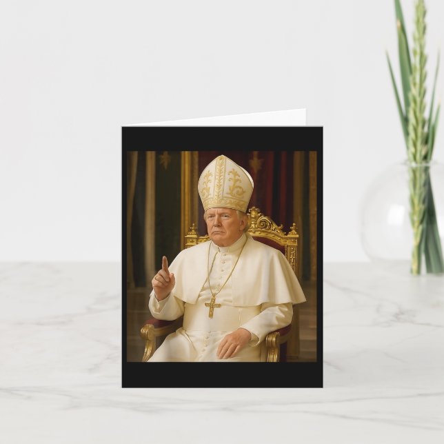 Funny Pope Trump Tee Kort (Framsida)