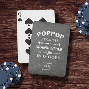 Funny Poppop Grandfather Monogram Casinokort