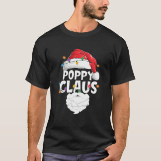 Funny Poppy Claus Santa Hat-familjens julpajam T Shirt
