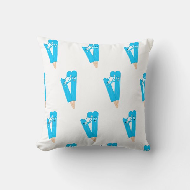 Funny Popsicle Pattern Illustration Kudde (Framsida)
