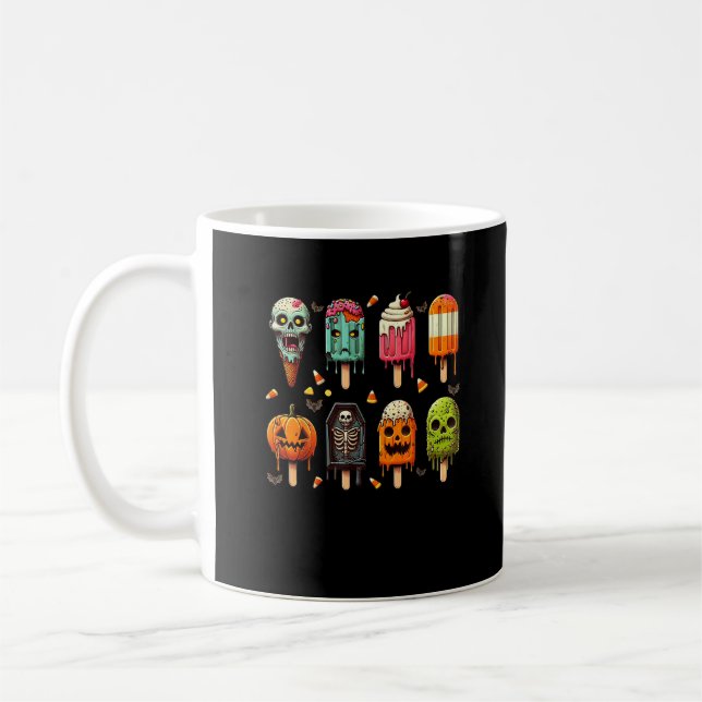 Funny Popsicle Summer Horror Halloween Glass Su Kaffemugg (Vänster)