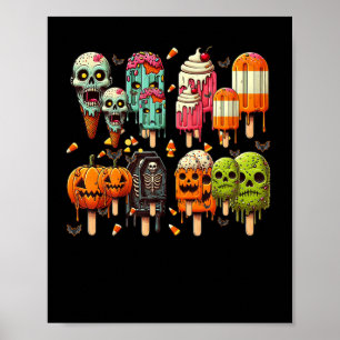Funny Popsicle Summer Horror Halloween Glass Su Poster