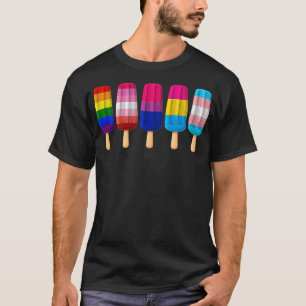 Funny Popsicles Ice Creams Rainbow Flagga LGBT Sum T Shirt