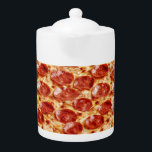 Funny Porcelain Pepperoni Pizza Tekanna<br><div class="desc">Funny Porcelain Pepperoni Pizza Tekanna</div>