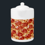 Funny Porcelain Pepperoni Pizza Tekanna<br><div class="desc">Funny Porcelain Pepperoni Pizza Tekanna</div>