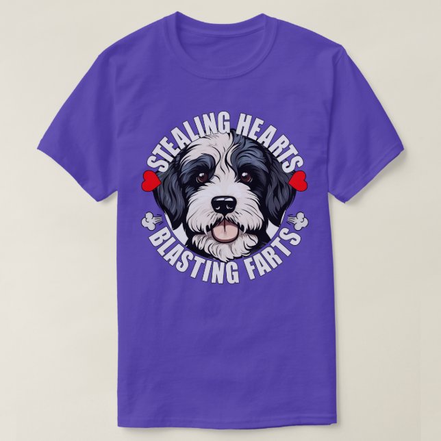Funny portugisisk Vatten Hund Stealing Hearts Blas T Shirt (Design framsida)