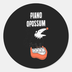 Funny Possum Tee Piano Opossum Cute Konstig Humor Runt Klistermärke