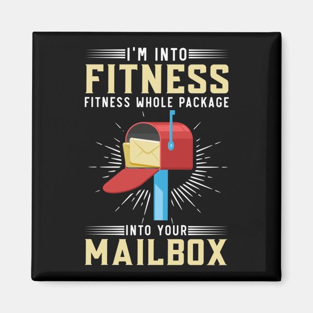 Funny Postal Worker Fitness Postman Magnet (Framsidan)