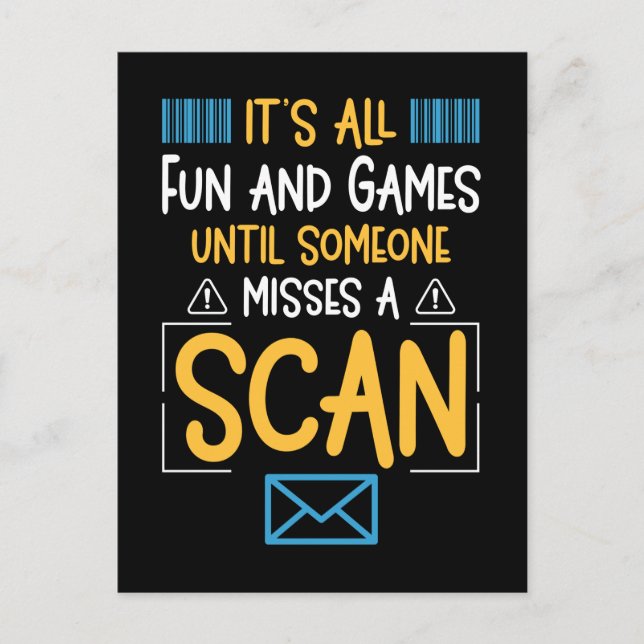 Funny Postal Worker Mailman Vykort (Framsida)