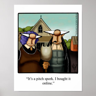 Funny Poster Art "Pitch Spork" Spectickles Cartoon