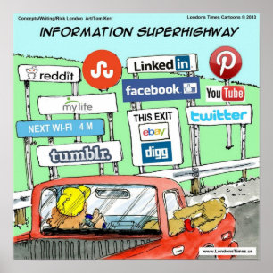 Funny Poster av informationsmotorvägen