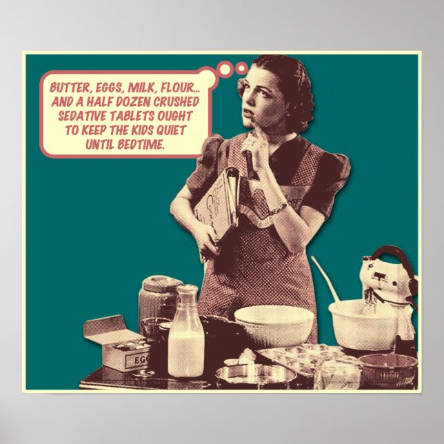 Funny Poster - Retro Housewife Sleepytime Cake (Framsidan)