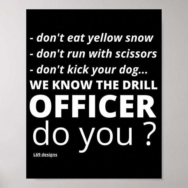 funny poster  "WE KNOW THE DRILL" (Framsidan)
