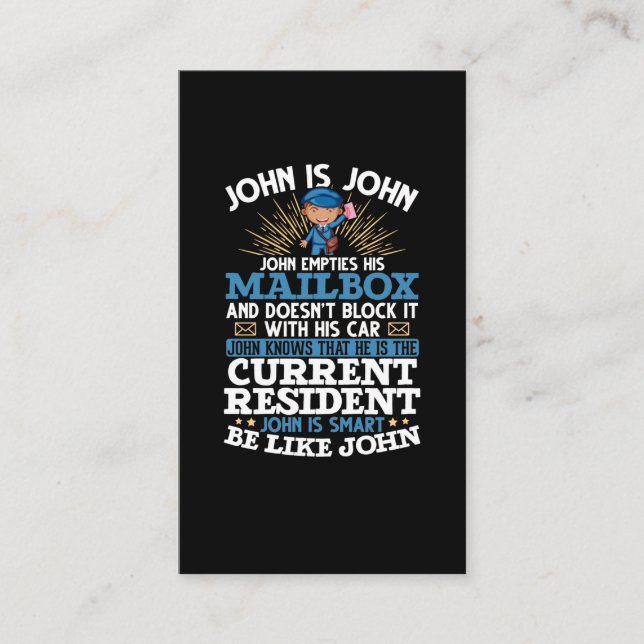 Funny Postman Mailman Postal Worker Visitkort (Framsida)