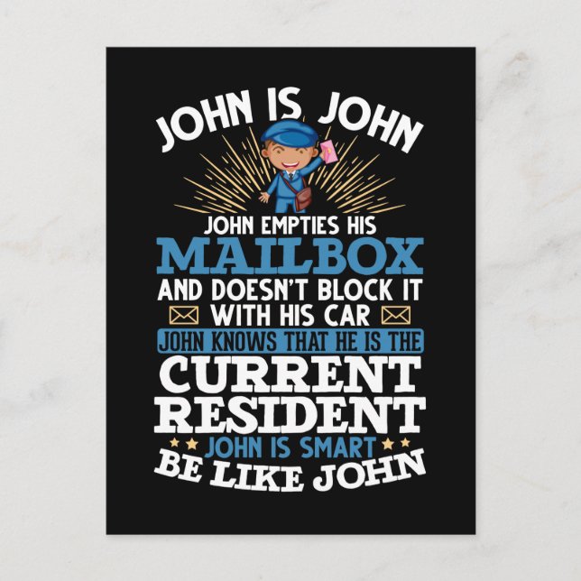 Funny Postman Mailman Postal Worker Vykort (Framsida)