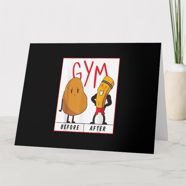 Funny potatisgym före efter att gift Fitness varit Kort (Framsida)