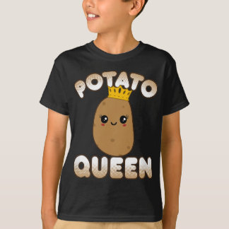 Funny Potato Cute Kawaii Stil Smiling Potato Quee T Shirt