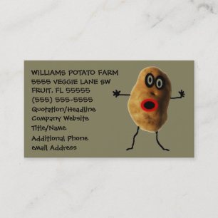 Funny Potato Farmer Advertising Visitkort